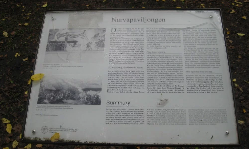 The sign after one year standing in the park