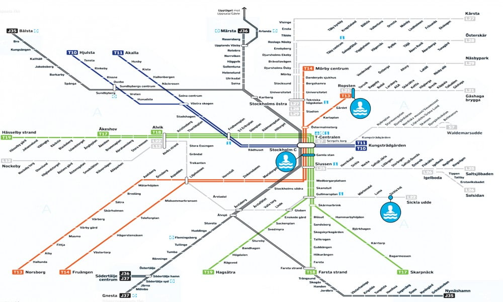 Stockholm subway map